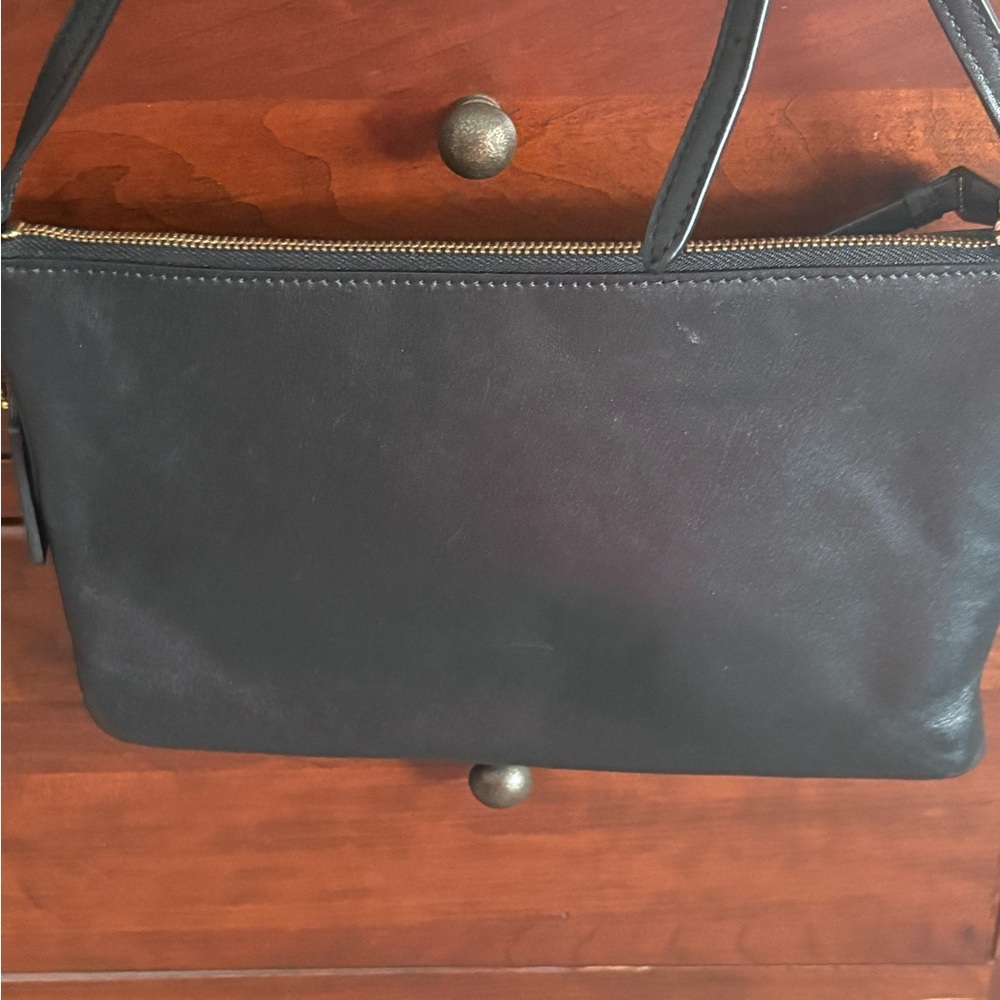 Coach Black Leather Crossbody Bag with Gold Accents - Picture 6 of 7